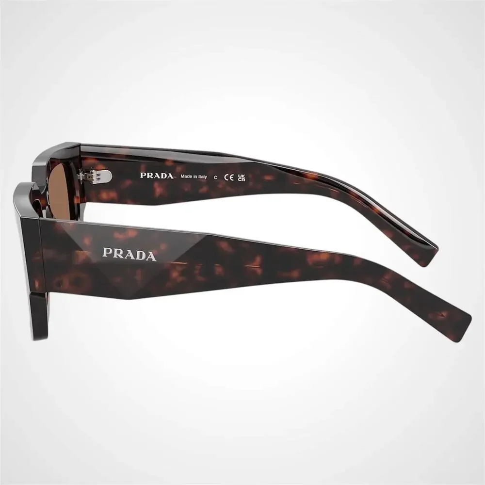 New PRADA Sunglasses PRB17S 17N06B Brown Root Tortoise Rectangle Square Mens